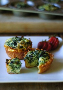 Mini Quiches with a Hash Brown Crust